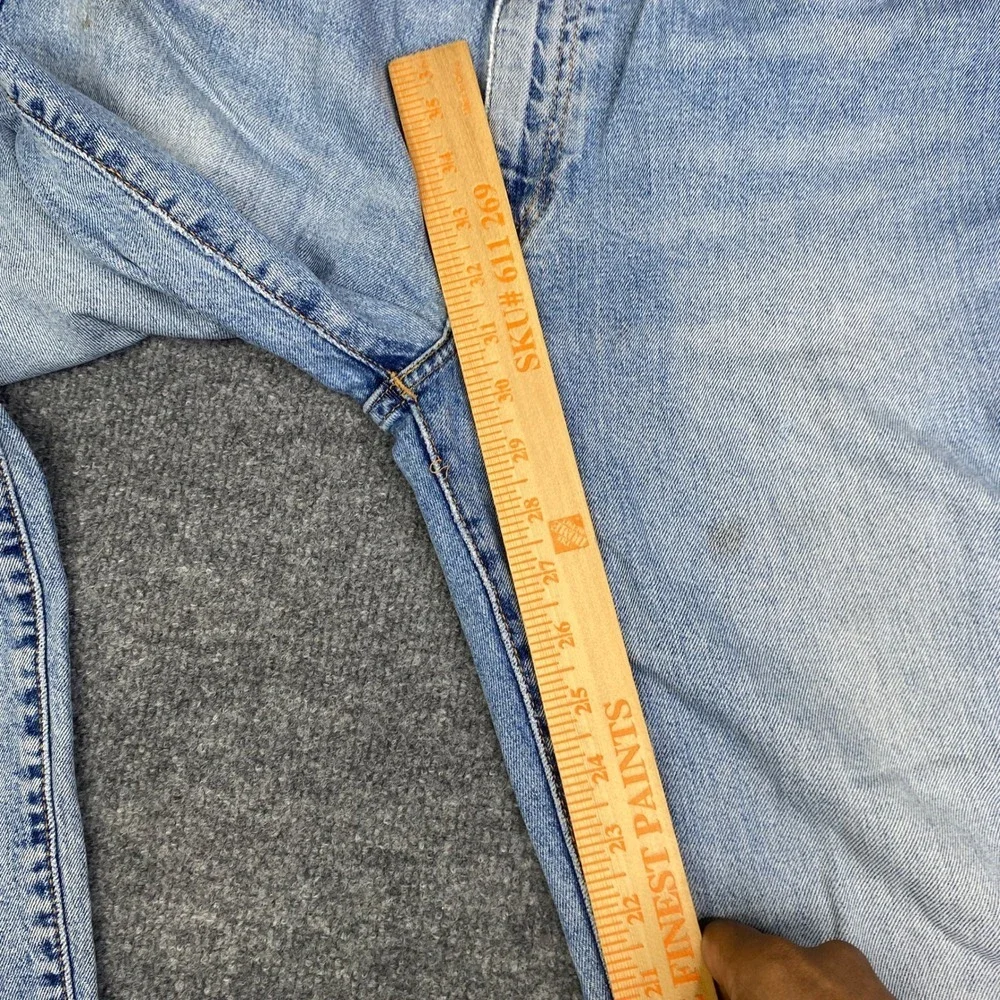 Levis Premium 514 Straight Fit Light Wash Blue Denim Jeans Mens 36x32